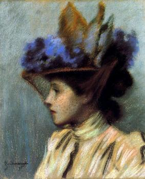 Federico Zandomeneghi : Lady with a hat